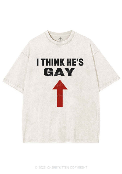 He Is Gay Y2K Shirts Washed Tee Cherrykitten