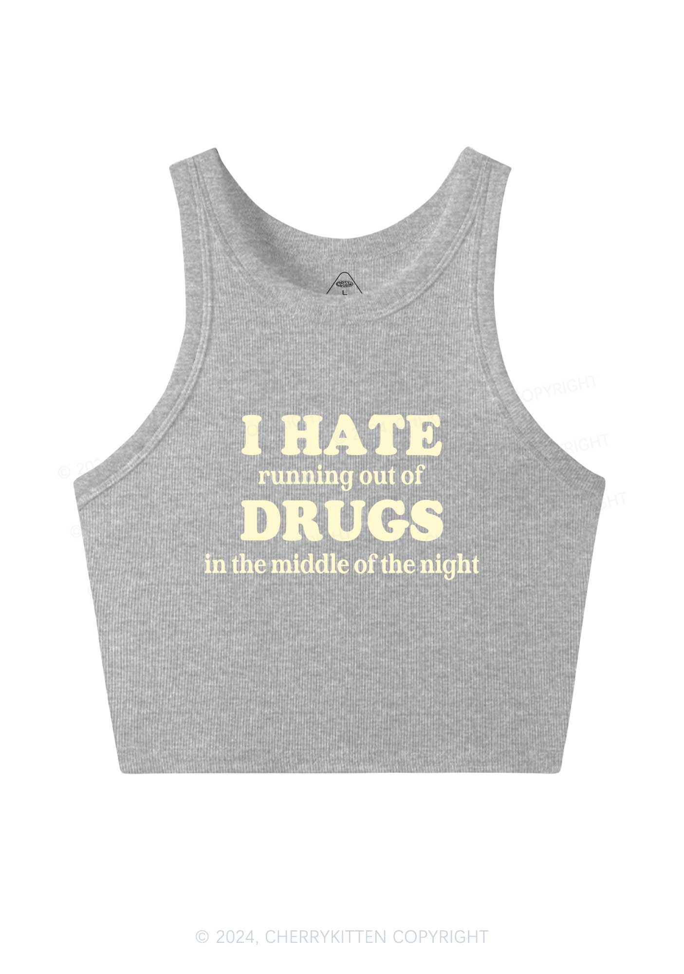 I Hate Drxgs Y2K Crop Tank Top Cherrykitten