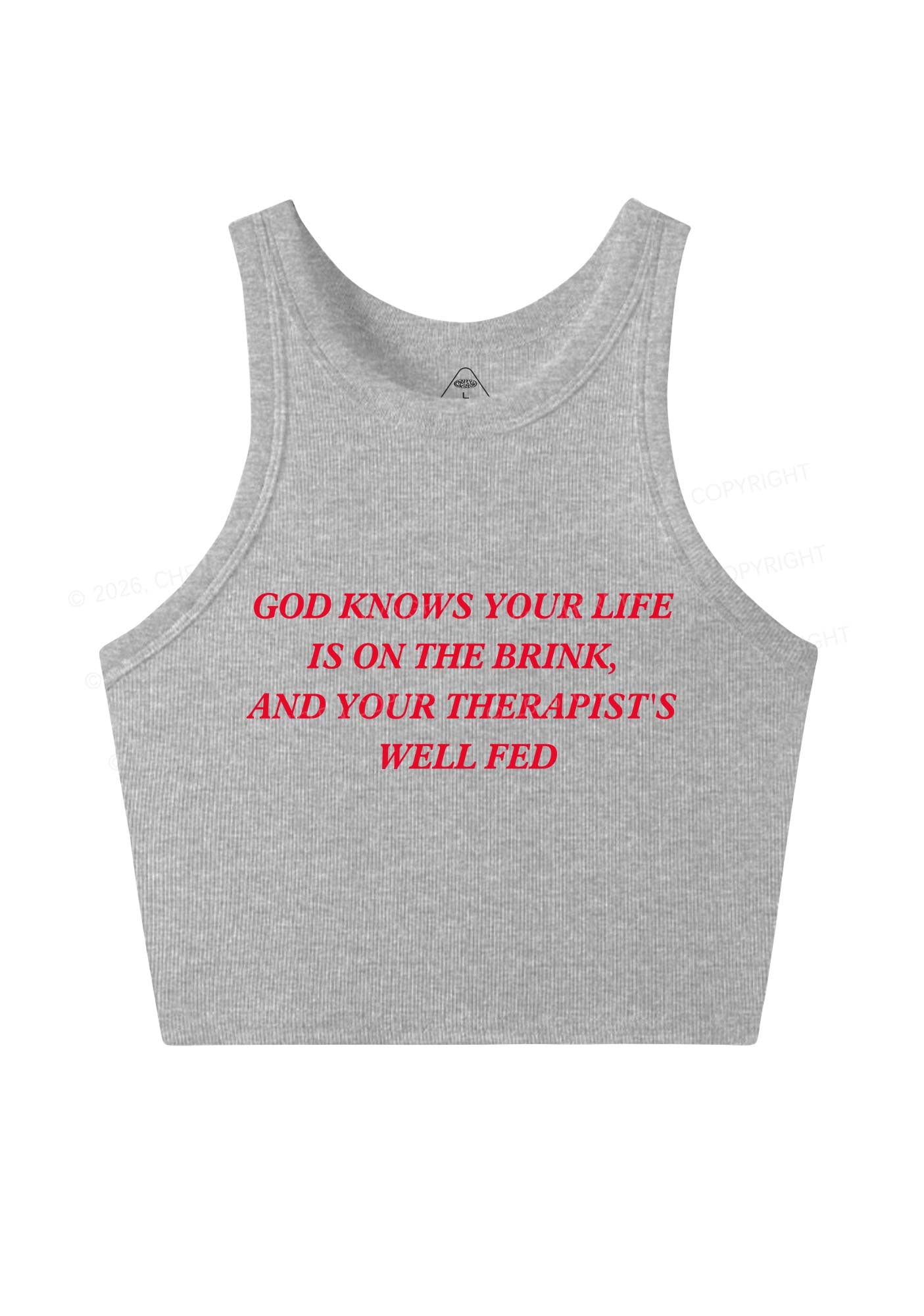 God Knows Your Life Is On The Brink Y2K Crop Tank Top Cherrykitten