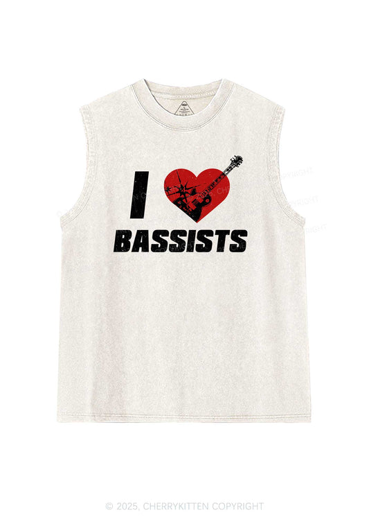 I Love Bassists Y2K Washed Muscle Tank Cherrykitten