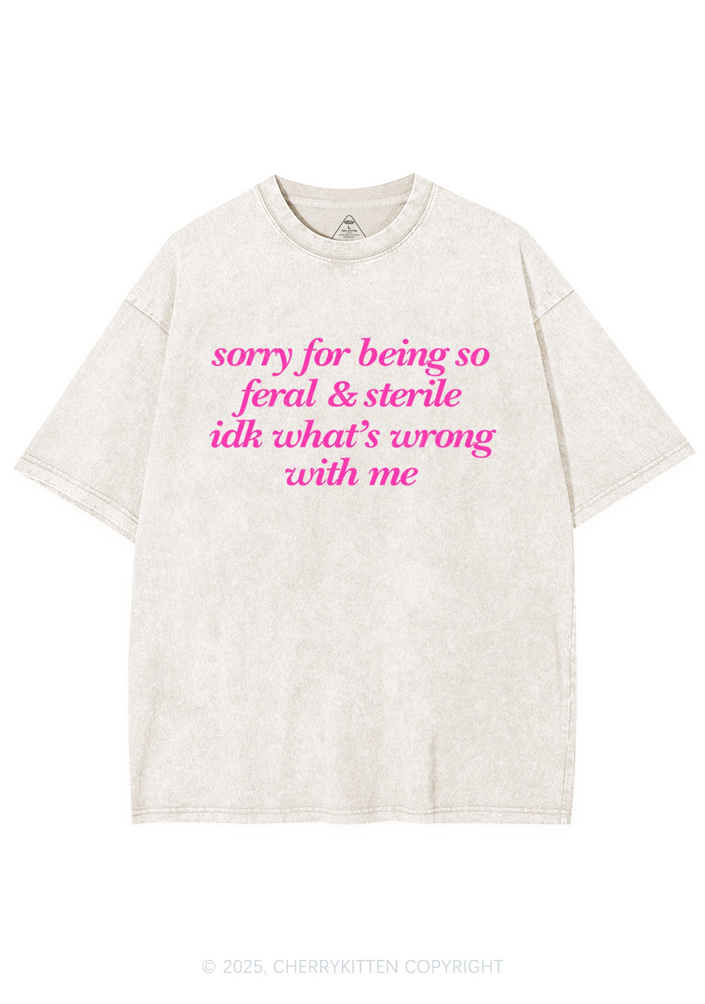 Being Feral Sterile Y2K Shirts Washed Tee Cherrykitten