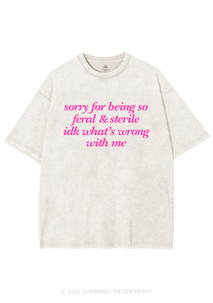 Being Feral Sterile Y2K Shirts Washed Tee Cherrykitten