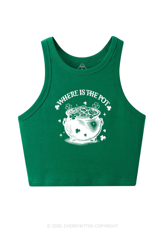 Where Is The Pot St Patricks Y2K Crop Tank Top Cherrykitten
