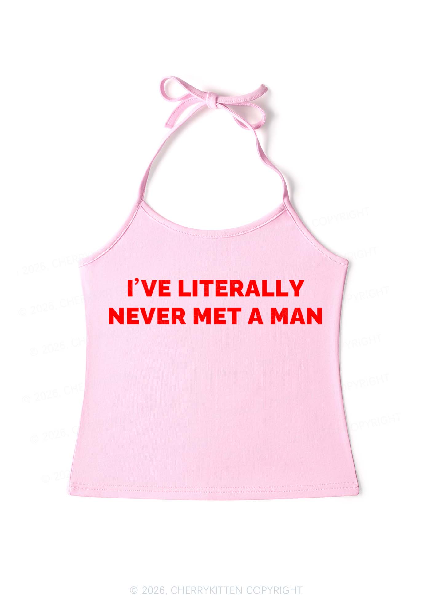 Never Met A Man Pirde Y2K Halter Neck Cami Cherrykitten