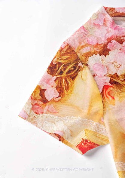 Flower Girls Y2K Mesh Crop Top Cherrykitten