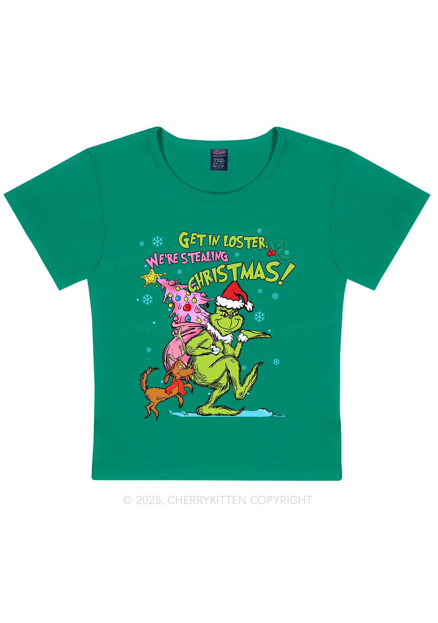 We Are Stealing Christmas Y2K Baby Tee Cherrykitten