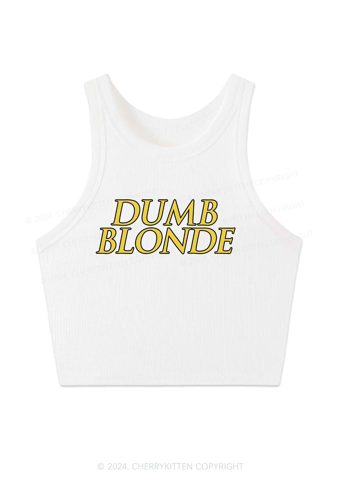 Dumb Blonde Y2K Crop Tank Top Cherrykitten