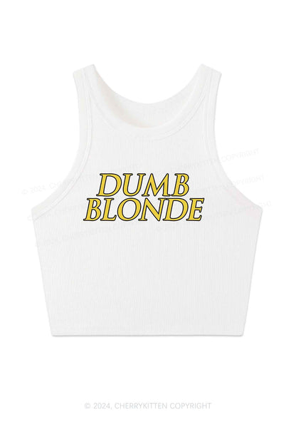 Dumb Blonde Y2K Crop Tank Top Cherrykitten