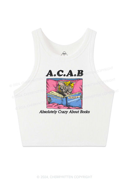 Crazy Books Y2K Crop Tank Top Cherrykitten