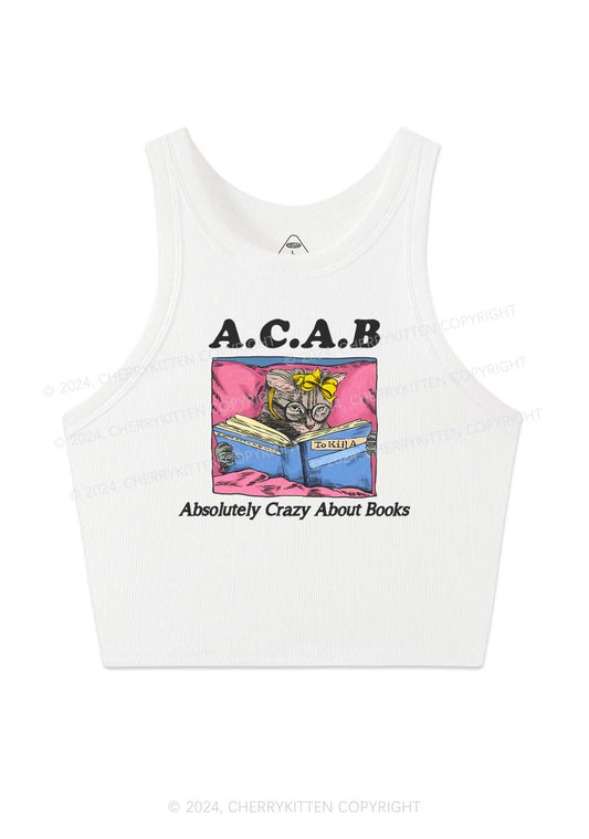 Crazy Books Y2K Crop Tank Top Cherrykitten