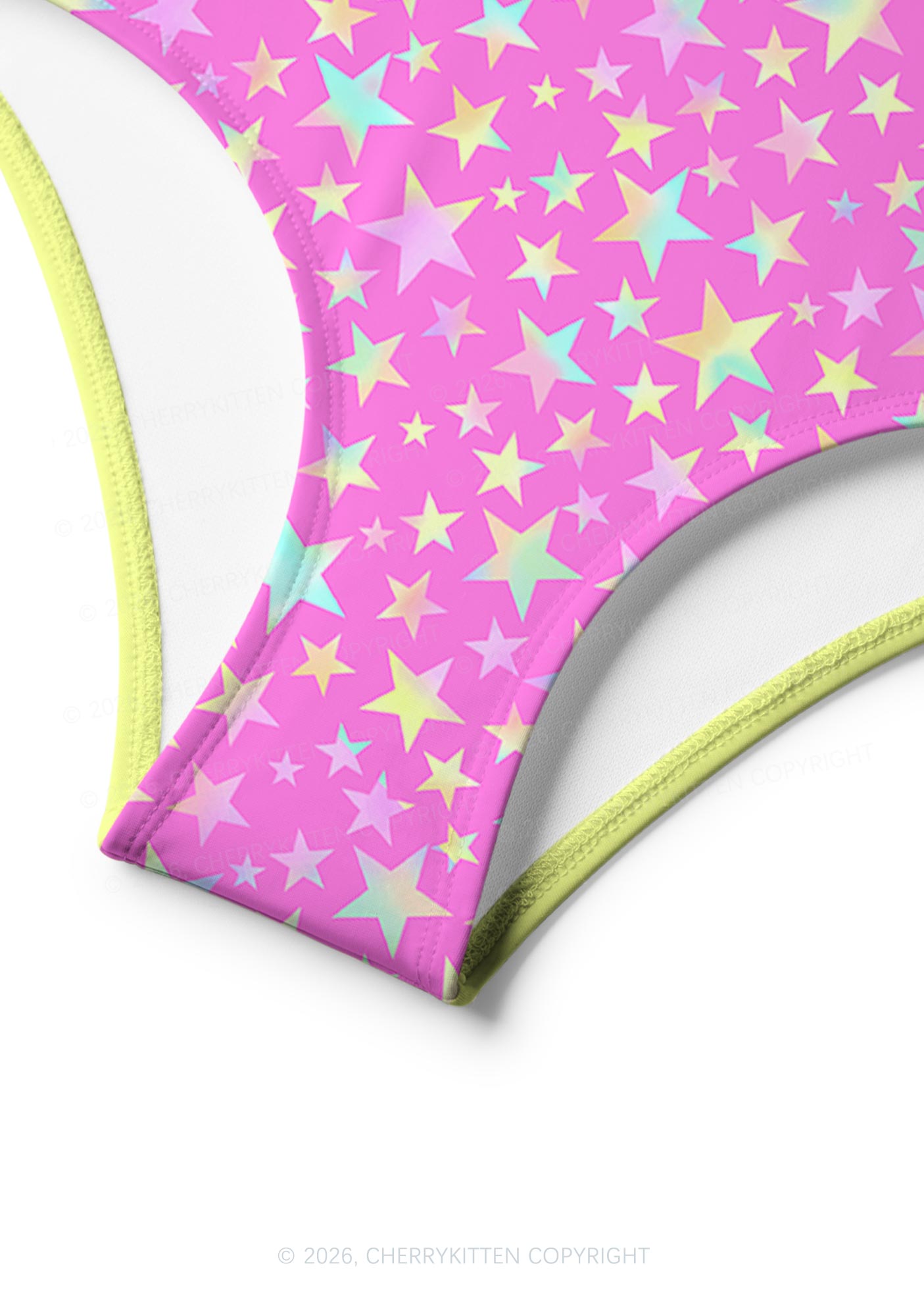 Hot Pink Alpha Male Pride Y2K Print Bikini Set Cherrykitten