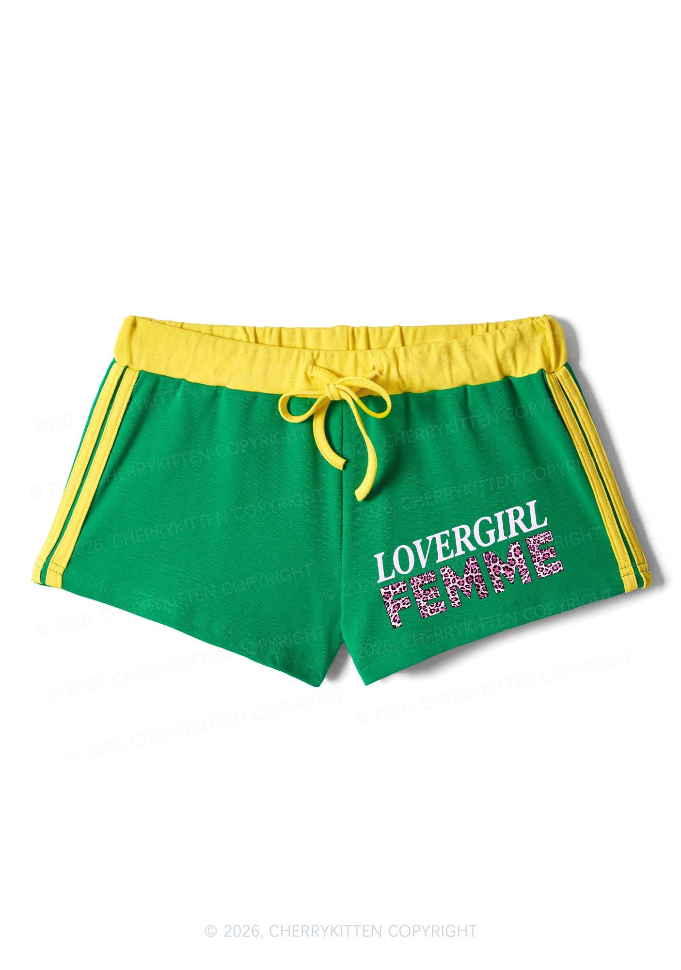Lovergirl Femme Pride Y2K Drawstring Mini Shorts Cherrykitten