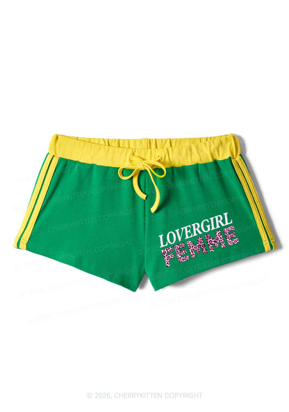 Lovergirl Femme Pride Y2K Drawstring Mini Shorts Cherrykitten