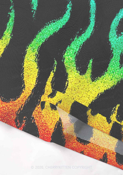 Rainbow Flame Pride Y2K Mesh Cami Tank Cherrykitten