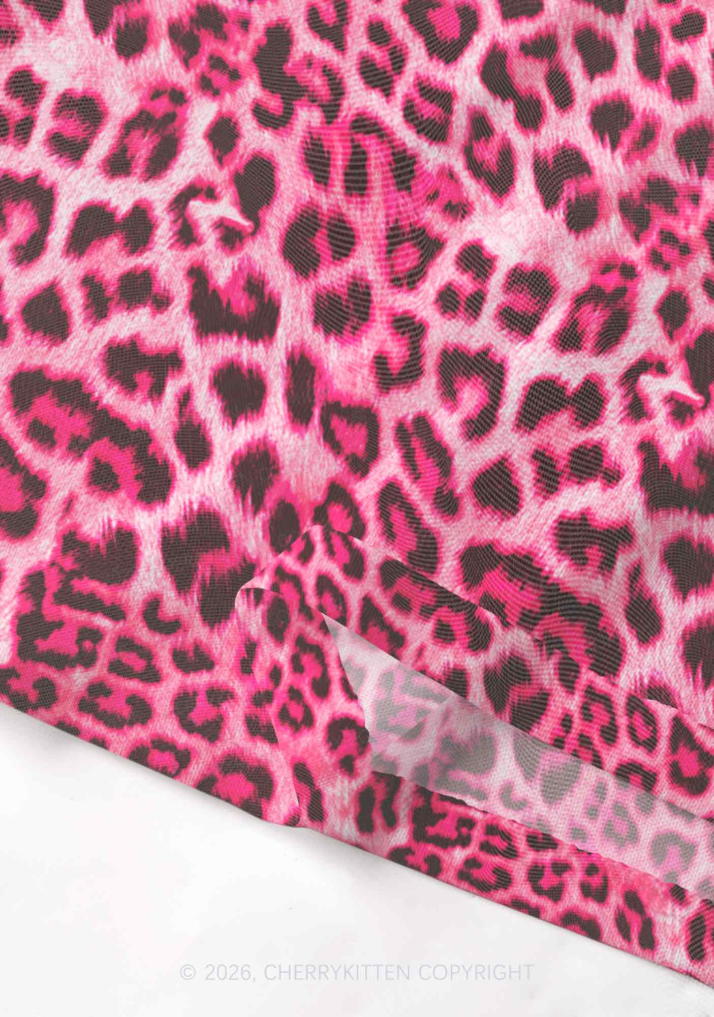 Pink Leopard Faggot Pride Y2K Mesh Cami Tank Cherrykitten
