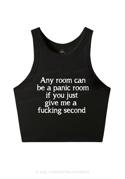 Any Room Can Be Panic Y2K Crop Tank Top Cherrykitten