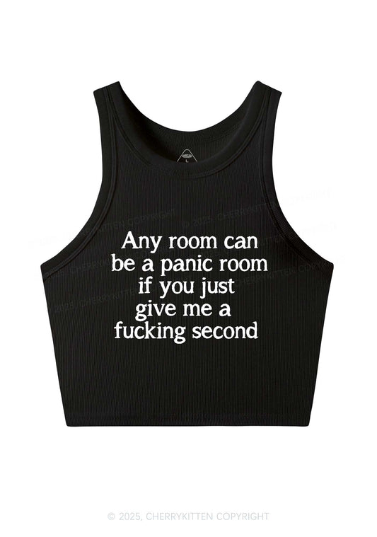 Any Room Can Be Panic Y2K Crop Tank Top Cherrykitten
