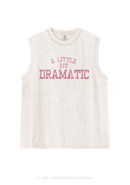 Rhinestone A Little Bit Dramatic Y2K Washed Muscle Tank Cherrykitten