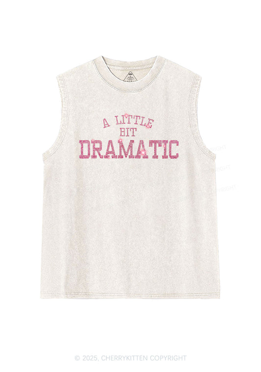 Rhinestone A Little Bit Dramatic Y2K Washed Muscle Tank Cherrykitten