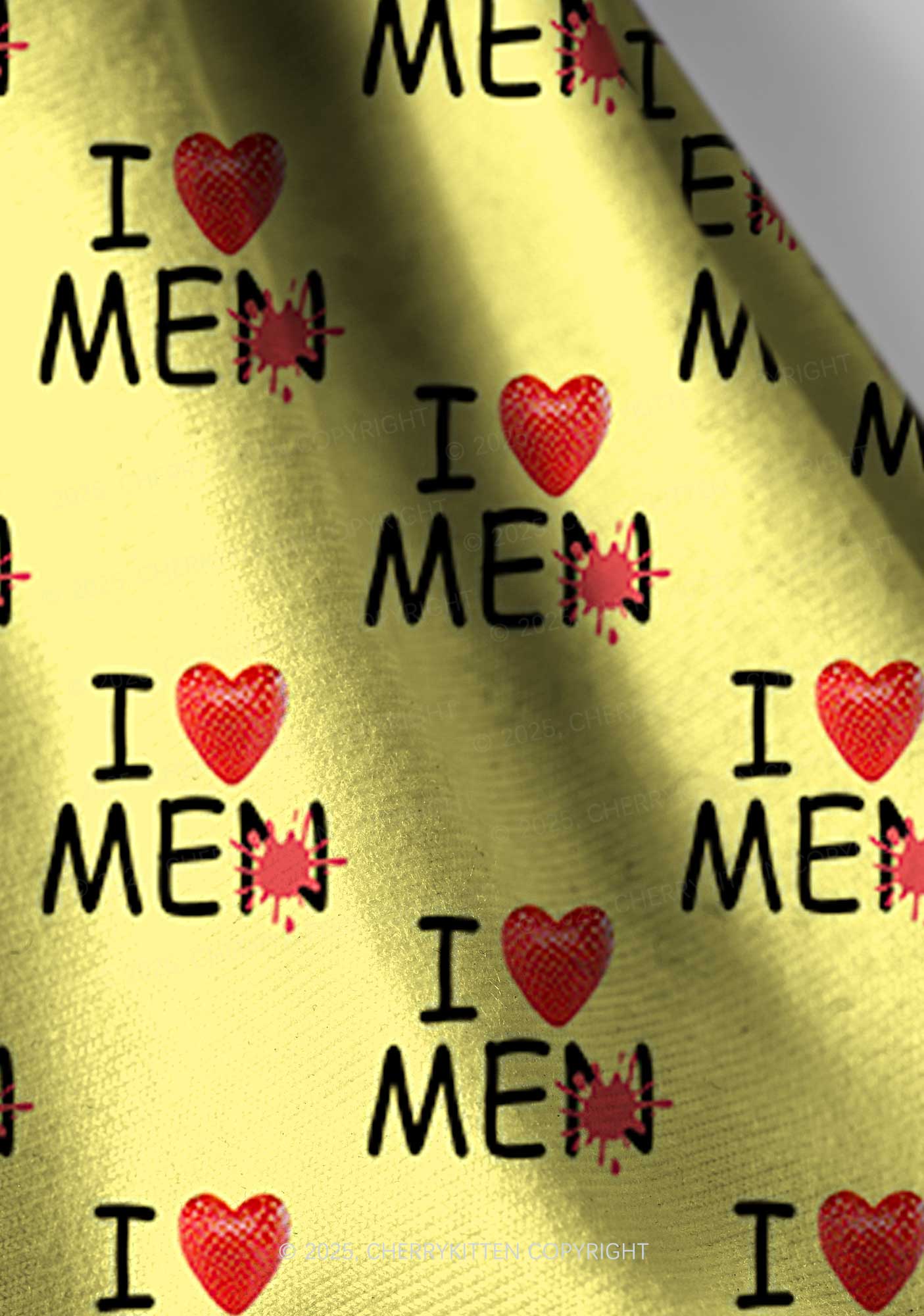 Love Me Not Men Yellow Valentine's Day Y2K Print Headband Cherrykitten