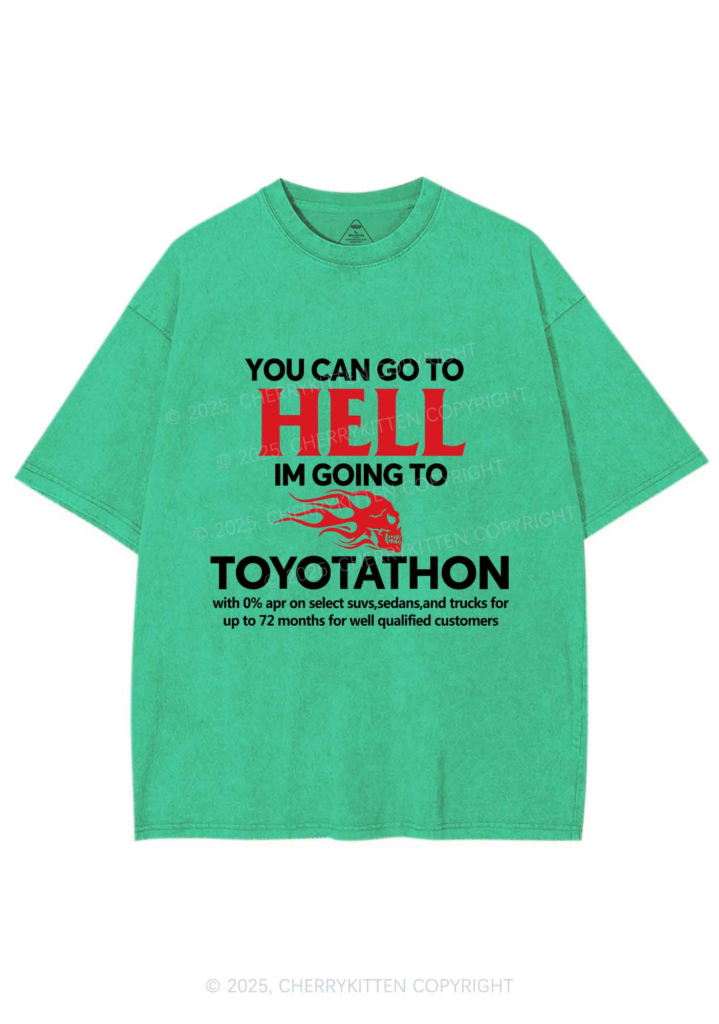 You Can Go Hell Y2K Shirts Washed Tee Cherrykitten