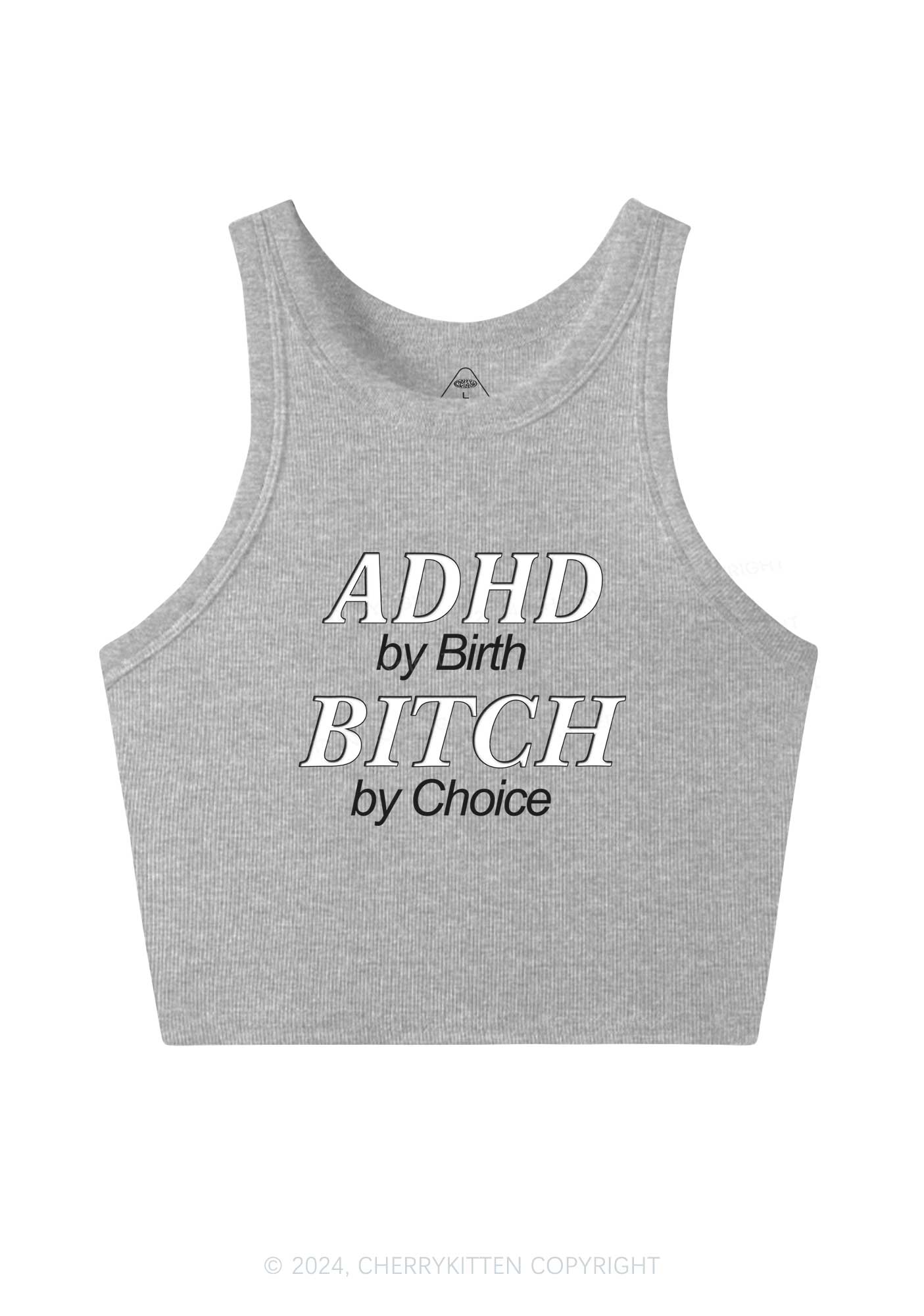 ADHD Bxxch Y2K Crop Tank Top Cherrykitten