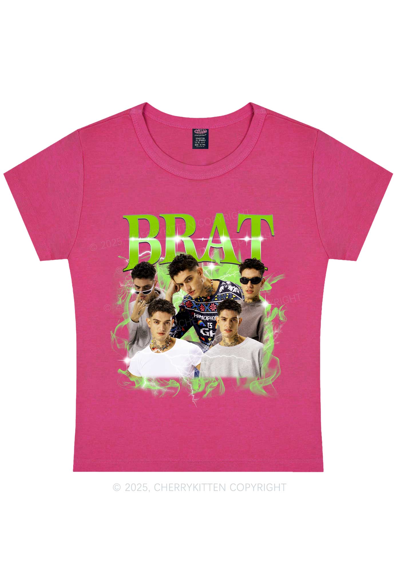 Custom Brat Portrait Y2K Baby Tee Cherrykitten