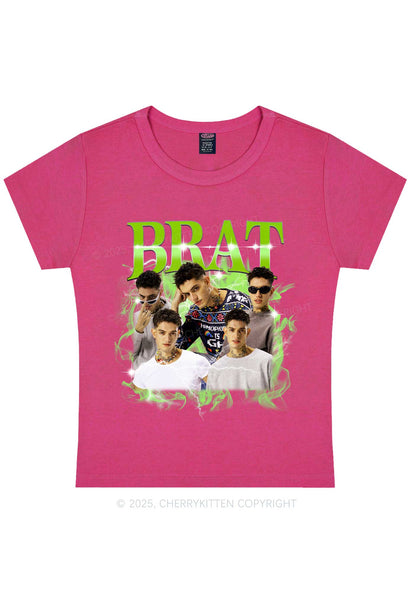 Custom Brat Portrait Y2K Baby Tee Cherrykitten