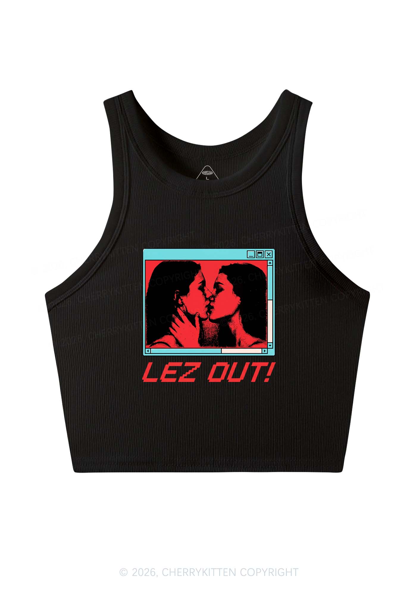 Lez Out Pride Y2K Crop Tank Top Cherrykitten