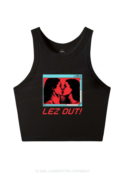 Lez Out Pride Y2K Crop Tank Top Cherrykitten