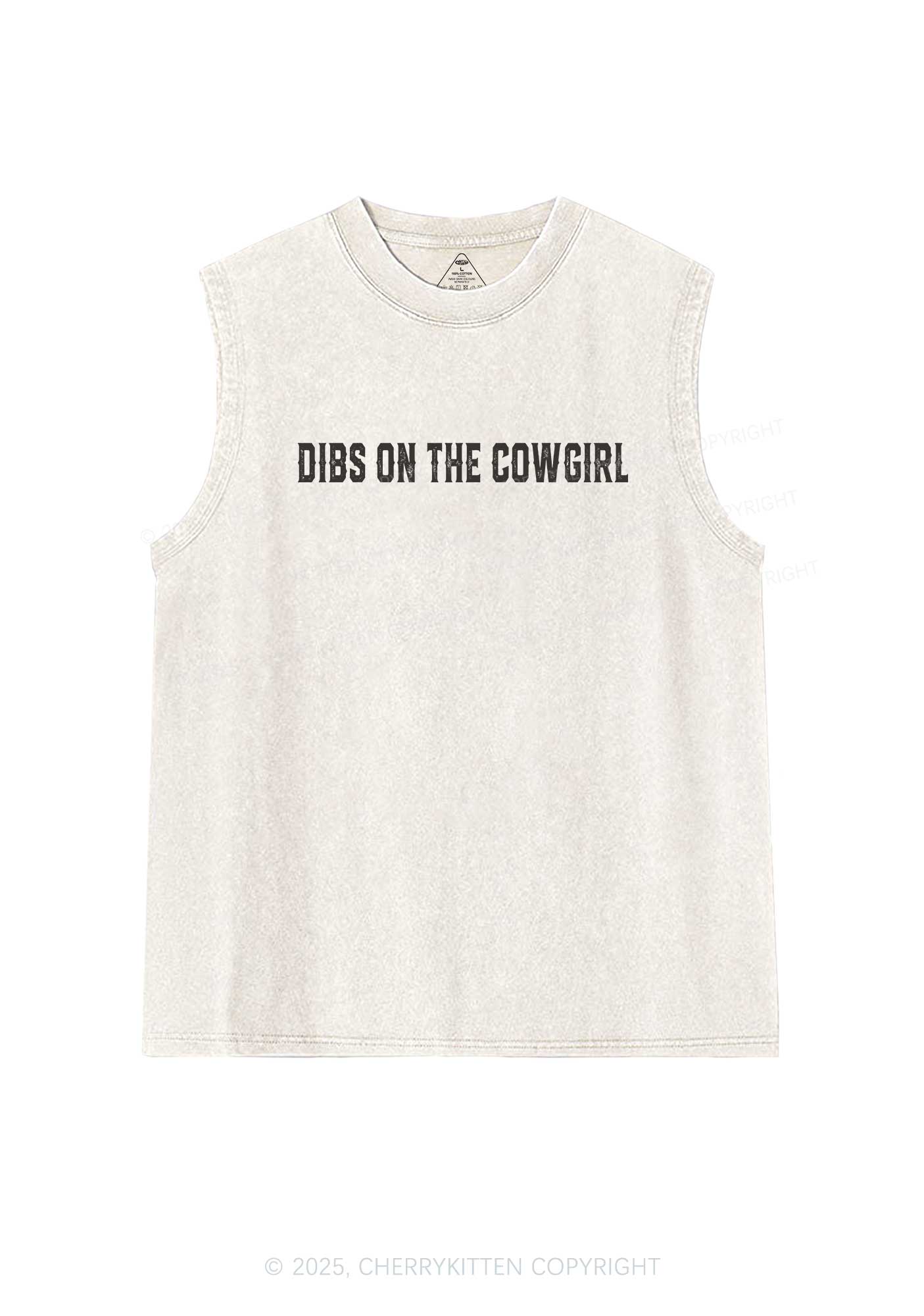 Dibs On The Cowgirl Y2K Washed Tank Cherrykitten