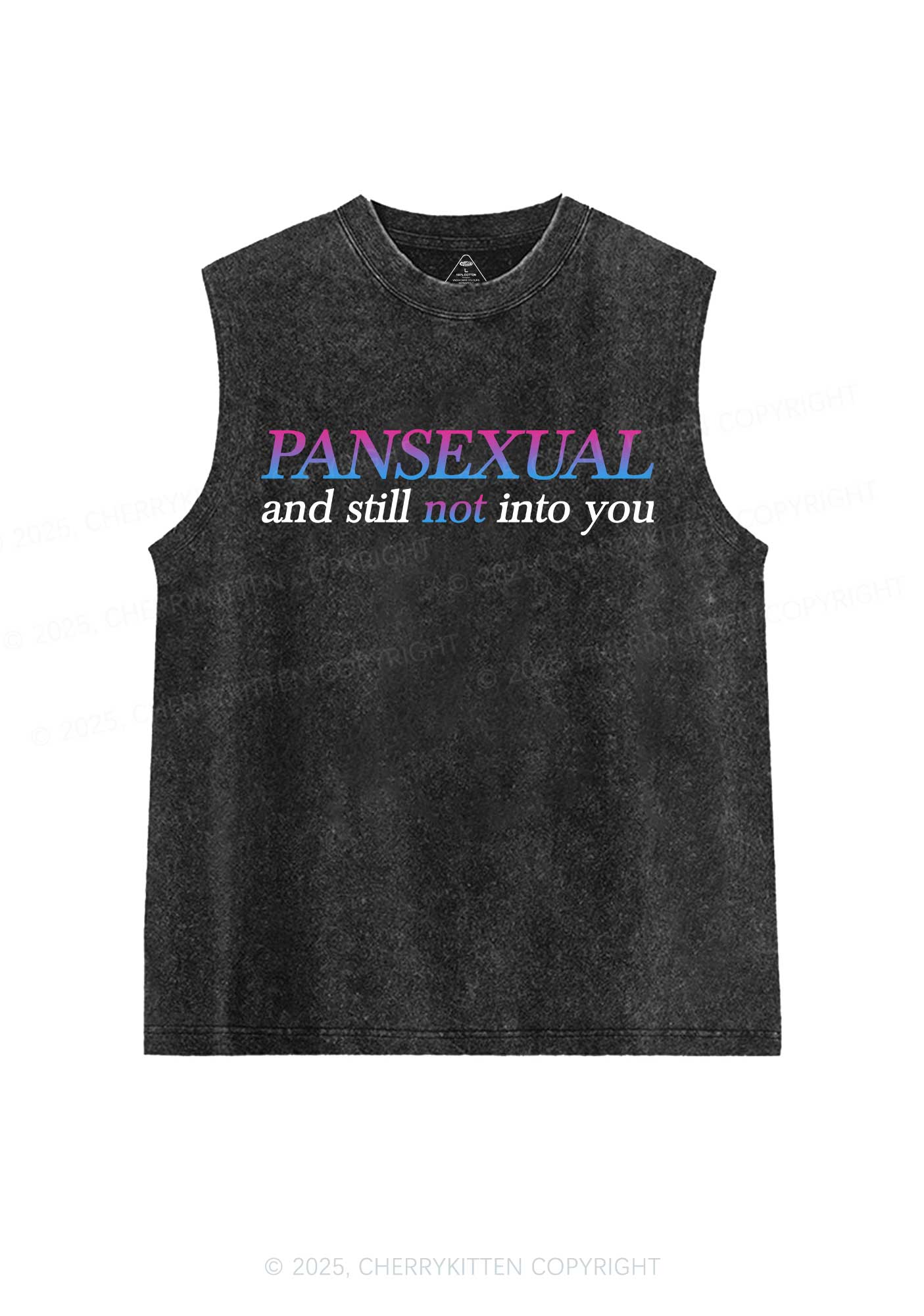Pansexual Still Not Into You Pride Y2K Washed Muscle Tank Cherrykitten