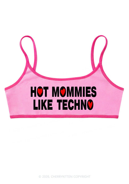 Hot Mommies Like Techno Y2K Super Crop Cami Cherrykitten