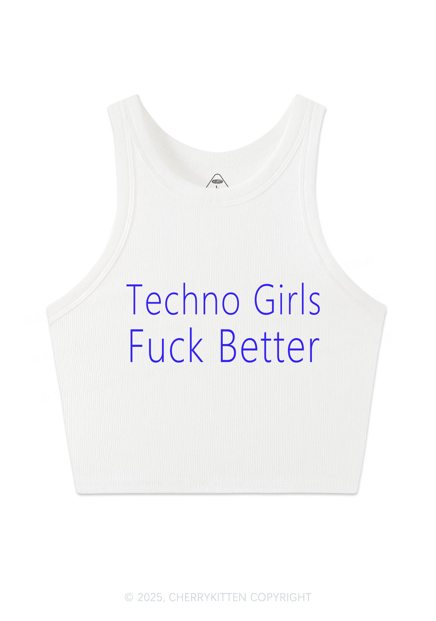 Techno Girls Fxxk Better Y2K Crop Tank Top Cherrykitten