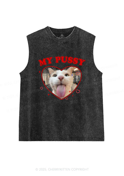Custom Pet Puxxy Y2K Washed Muscle Tank Cherrykitten