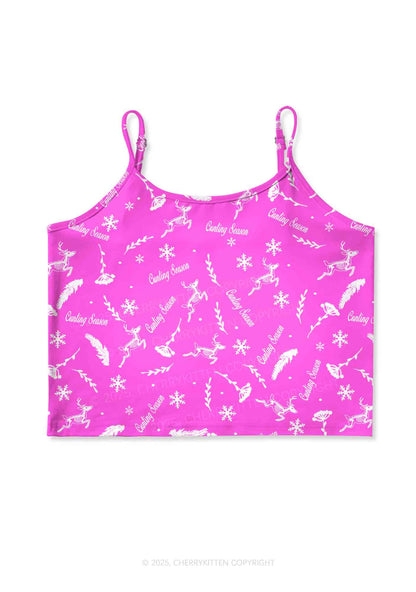 Christmas Cunting Season Y2K Print Cami Crop Top Cherrykitten