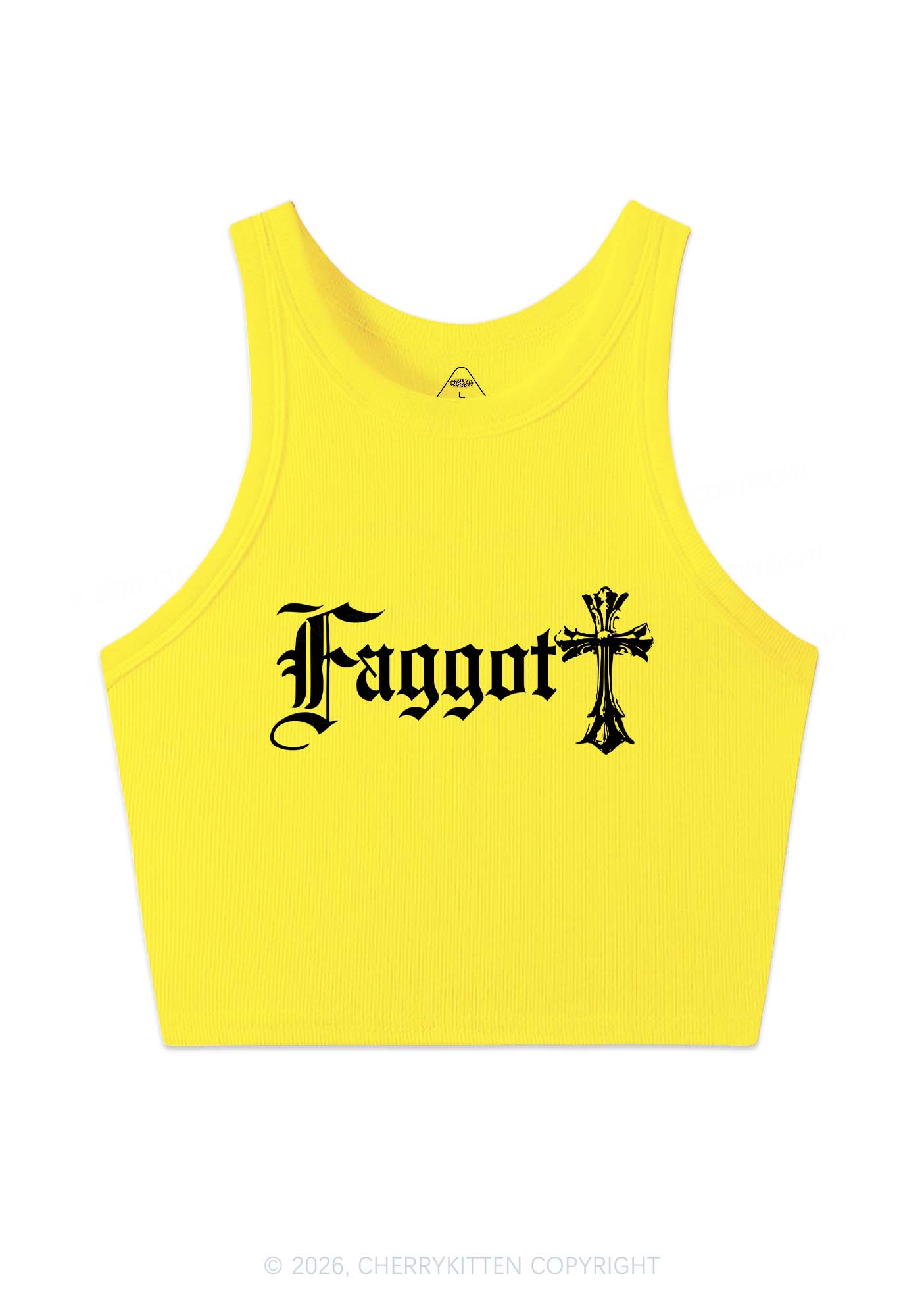 Goth Faggot Pride Y2K Crop Tank Top Cherrykitten