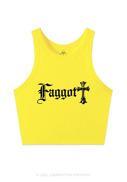 Goth Faggot Pride Y2K Crop Tank Top Cherrykitten