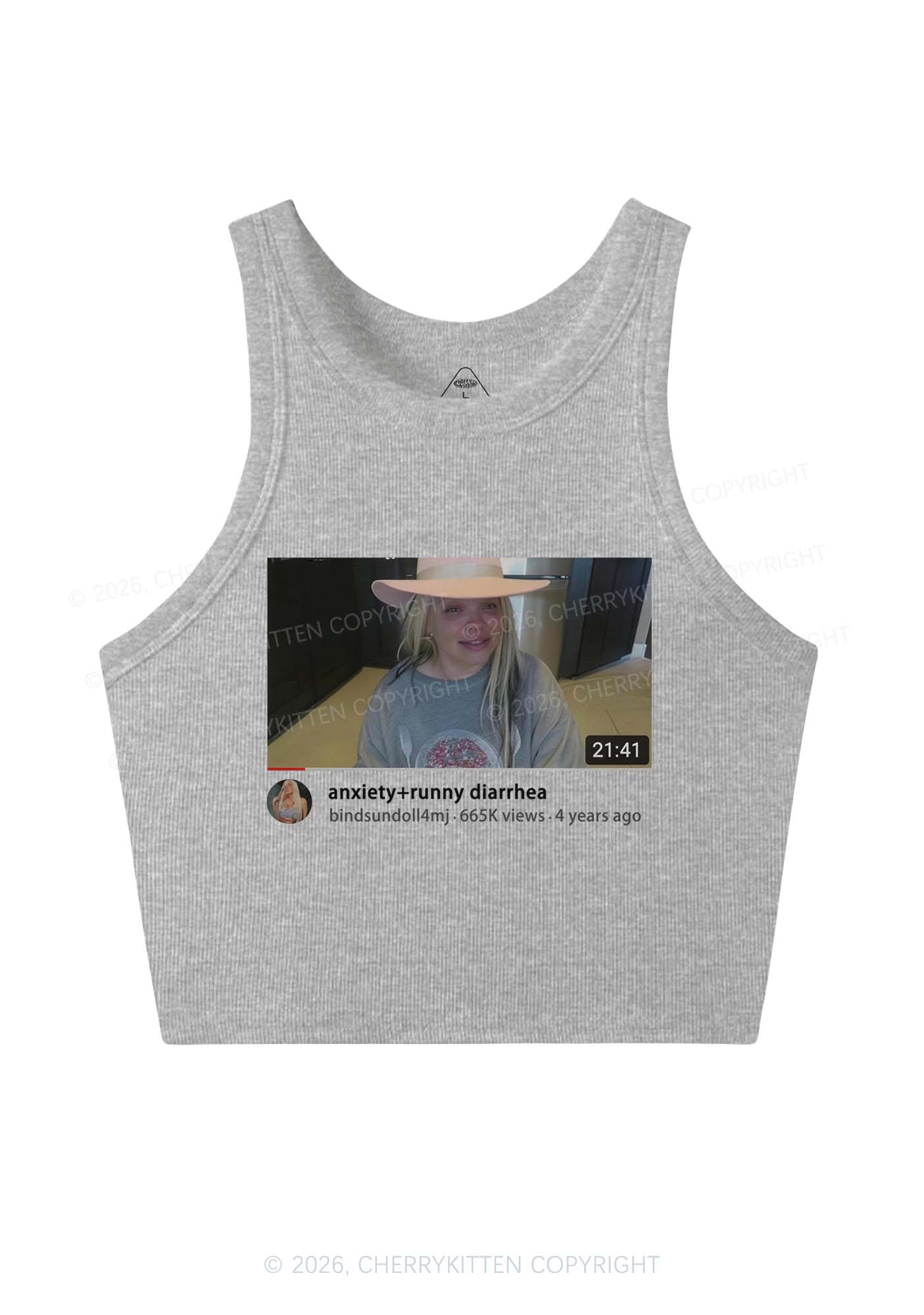 Anxiety Diarrhea Y2K Crop Tank Top Cherrykitten
