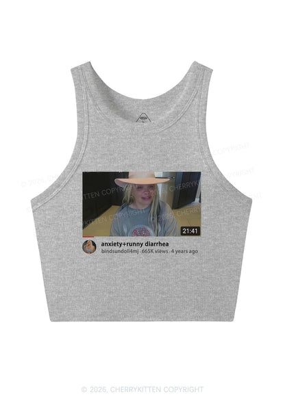 Anxiety Diarrhea Y2K Crop Tank Top Cherrykitten