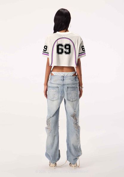 Off To Put The Ace In Menace Pride Y2K Crop Sport Jersey Shirts Cherrykitten