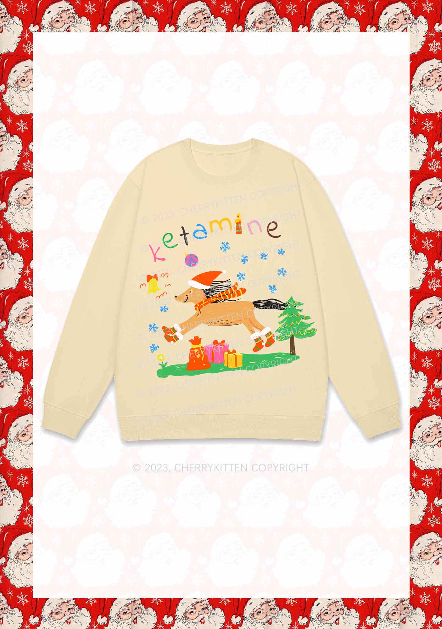 Christmas Snowflake Pony Y2K Sweatshirt Cherrykitten