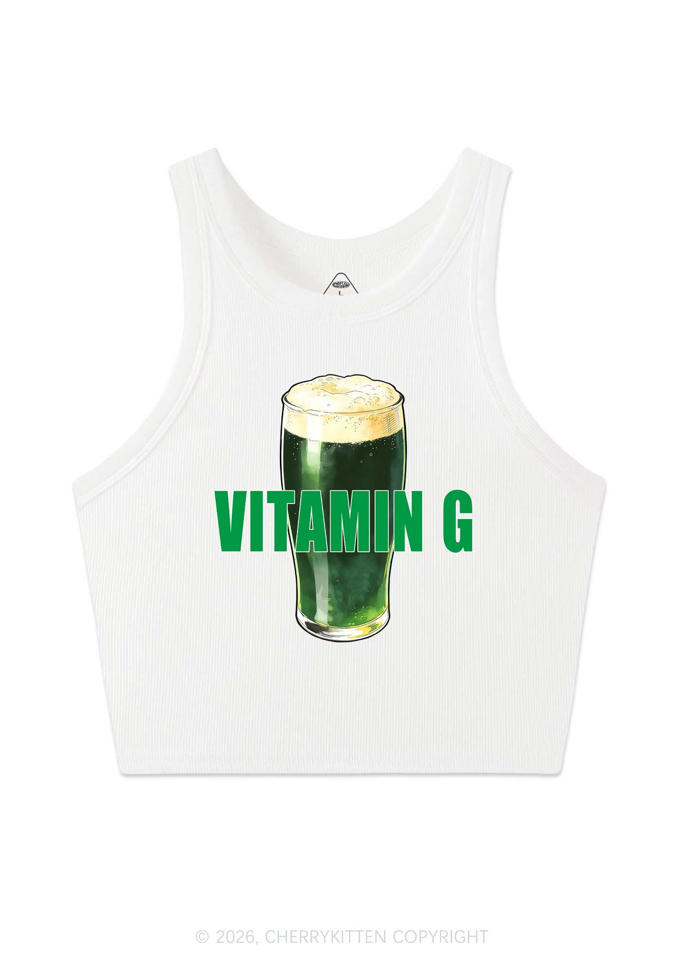 Vitamin G St Patricks Y2K Crop Tank Top Cherrykitten