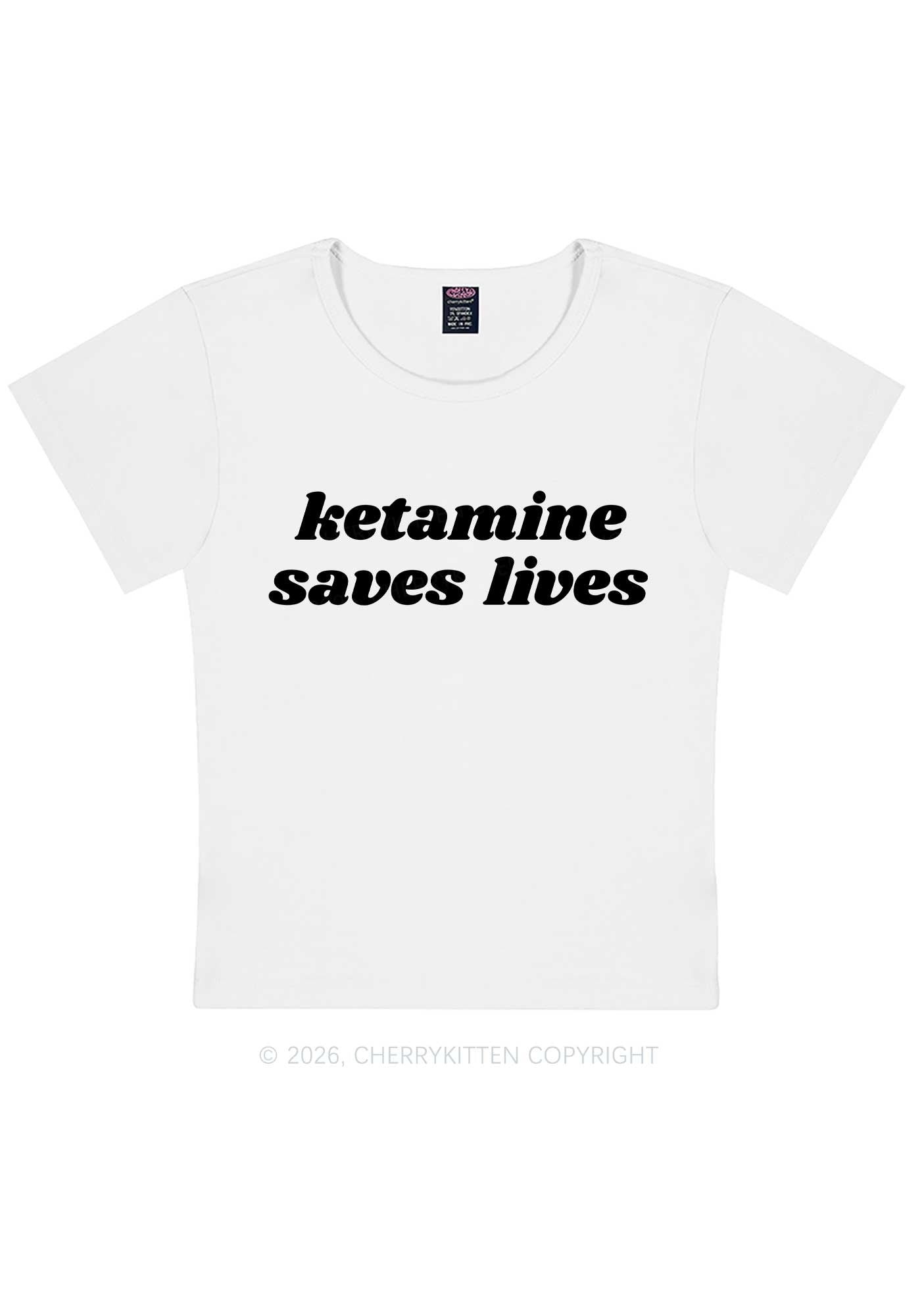 Kxxamine Saves Lives Y2K Baby Tee Cherrykitten