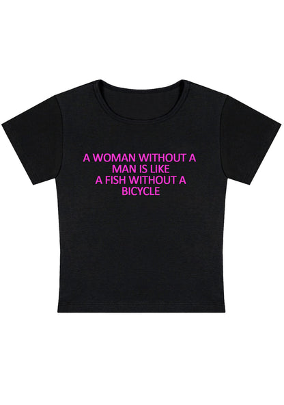 Curvy A Woman Without A Man Baby Tee