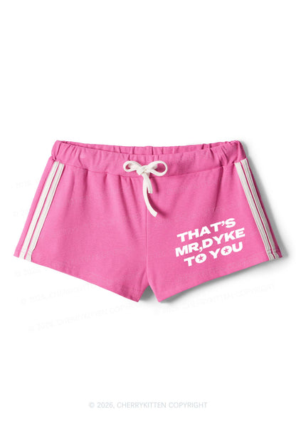 Thats Mr Dyke To You Pride Y2K Drawstring Mini Shorts Cherrykitten