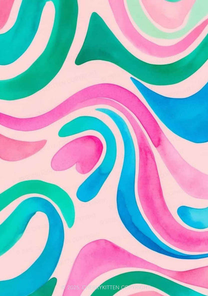 Rainbow Ripple Art Y2K Print Bikini Set Cherrykitten