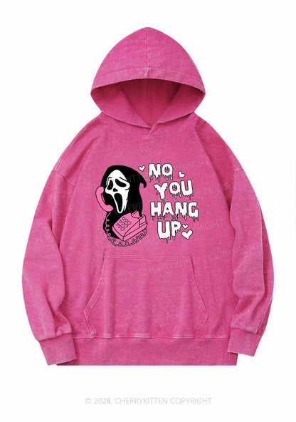 Halloween No You Hang Up Y2K Washed Hoodie Cherrykitten