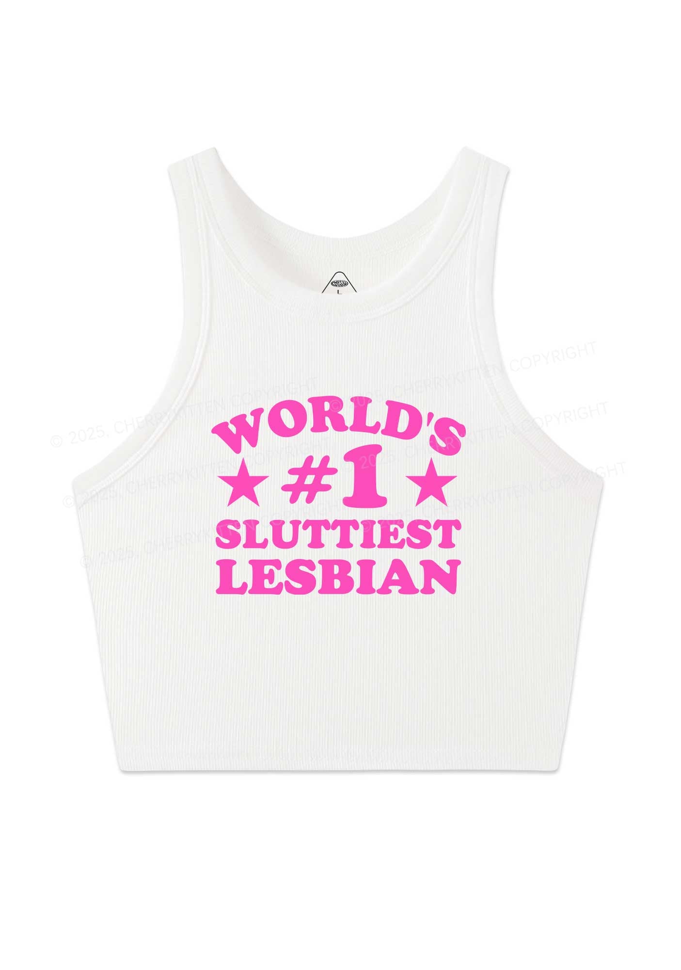 Worlds First Slxttiest Lesbian Pride Y2K Crop Tank Top Cherrykitten