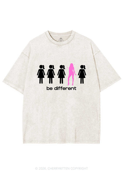 Be Different Girl Y2K Shirts Washed Tee Cherrykitten
